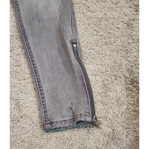 H&M motorcycle gray wash detailed stretch jeans‎ with zippers size 27 - Picture 4 of 5